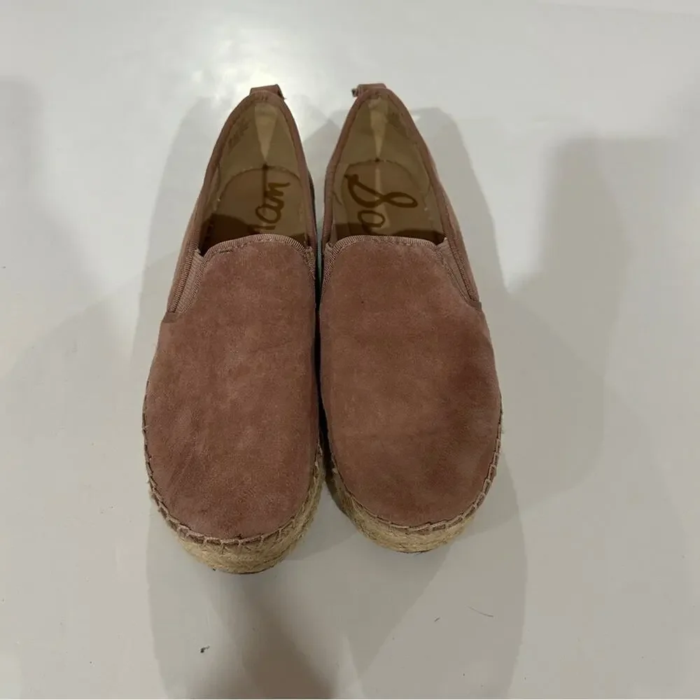 Sam Edelman Pink Carrin Velvet Platform Espadrille Slip On Shoes Size 7‎